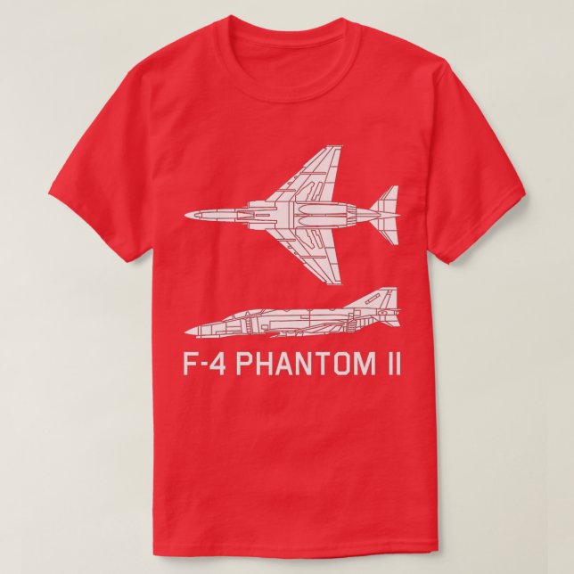 F4 Phantom II Jet Fighter Bomber Flygplan Silhouet T Shirt (Design framsida)
