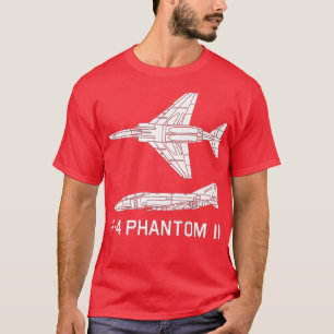 F4 Phantom II Jet Fighter Bomber Flygplan Silhouet T Shirt