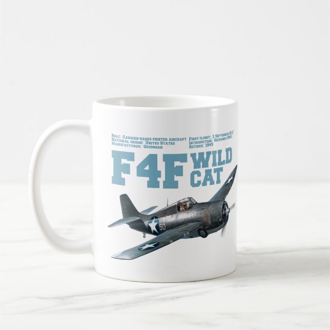 F4F Wildcat | WW2 Plane Kaffemugg (Vänster)