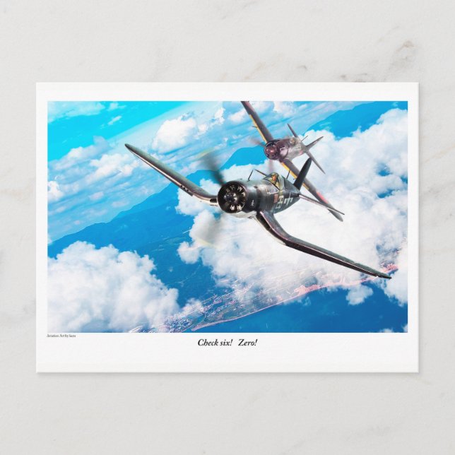 F4U Corsair Flygkonst Vykort (Framsida)