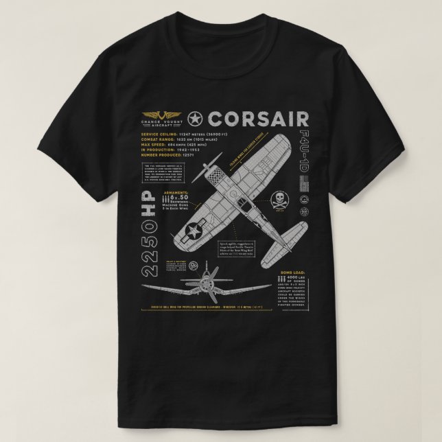 F4U Corsair T Shirt (Design framsida)