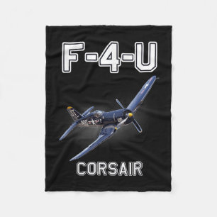 F4u Corsair Warbird Wwii militärflygplan Fleecefilt