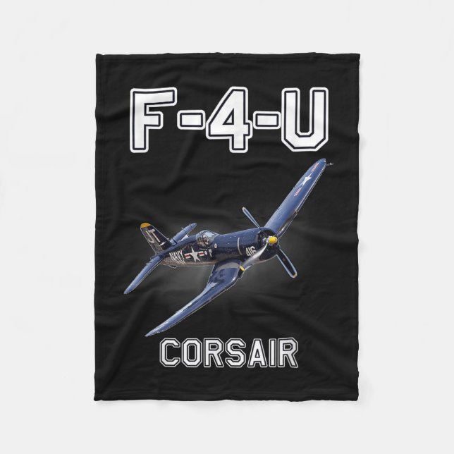 F4u Corsair Warbird Wwii militärflygplan Fleecefilt (Framsidan)