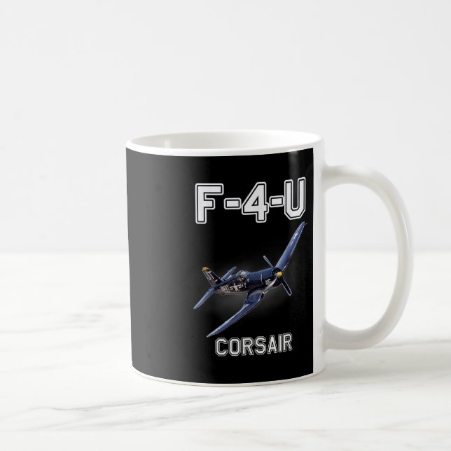 F4u Corsair Warbird Wwii militärflygplan Kaffemugg (Höger)
