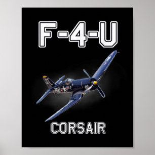 F4u Corsair Warbird Wwii militärflygplan Poster