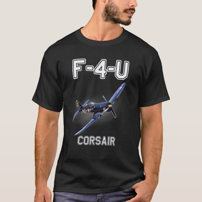 F4u Corsair Warbird Wwii militärflygplan T Shirt (Framsida)
