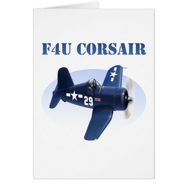 F4U-Corsairflygplan #29 Hälsningskort (Framsidan)