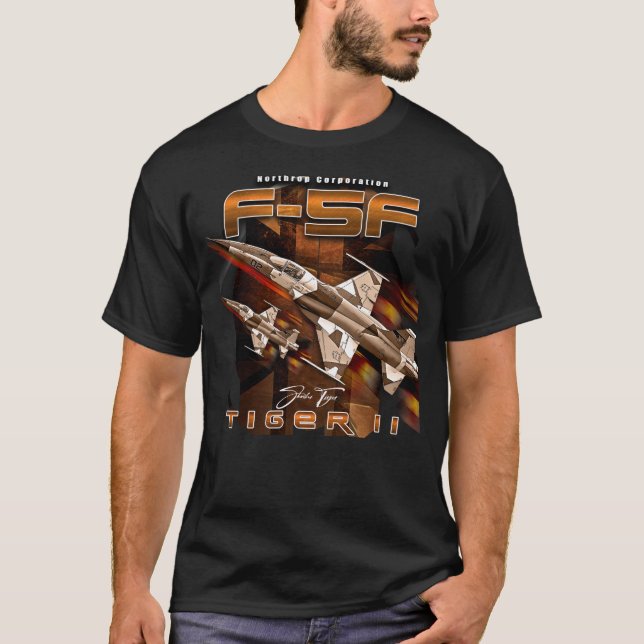 F5 Northrop Tiger II Supersonic Light Fighter Airc T Shirt (Framsida)
