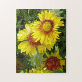 F6 Gula vildblommor Gaillardia Pussel
