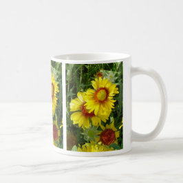 F6 Gult Wildblommor Gaillardia Kaffemugg