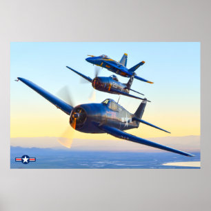 F6F HELLCAT, F8F BEARCAT och F/A-18C HORNET Poster