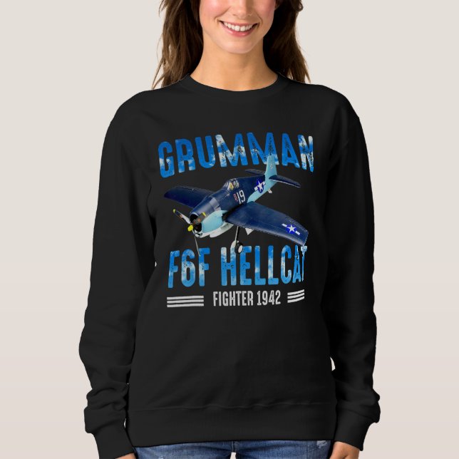 F6F Hellcat   WW2 Warbird Fighter Pilot T Shirt (Framsida)