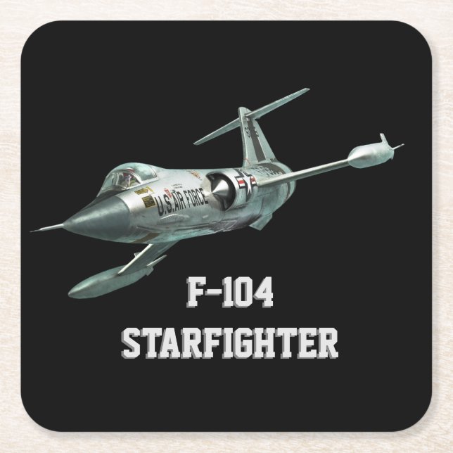 F-104 Starfighter ペーパーコースター Underlägg Papper Kvadrat (Framsidan)