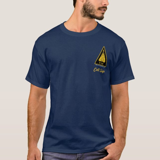 F-14 Tomcat - färgad mörk T Shirt (Framsida)