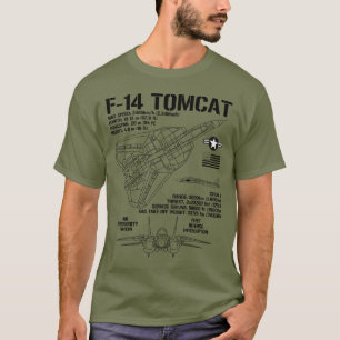 F-14 Tomcat Fighter Jet Specs Military F14 Tomcat T Shirt