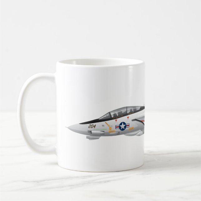 F-14 Tomcat Military Fighter Jet VF-21 Kaffemugg (Vänster)