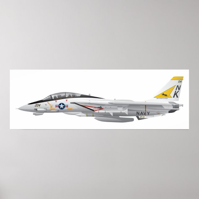 F-14 Tomcat Military Fighter Jet VF-21 Poster (Framsidan)