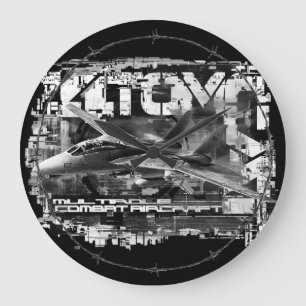 F-14 Tomcat Round (Large) Acrylic Wall Clock Stor Klocka