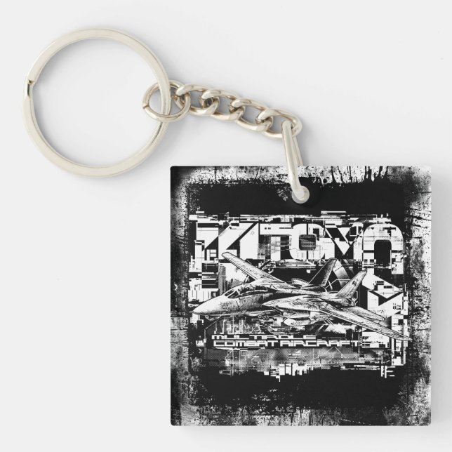 F-14 Tomcat Square (dubbla-sidig) Acrylic Keychain (Framsidan)