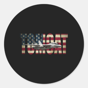 F-14 Tomcat Us American Flagga Runt Klistermärke