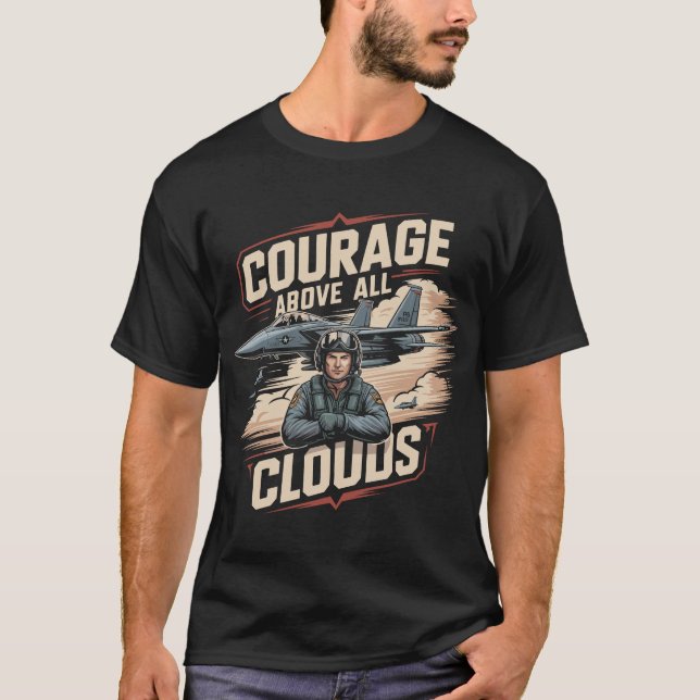 F-15 Eagle Jet: Mod ovanför alla moln Aviation  T Shirt (Framsida)