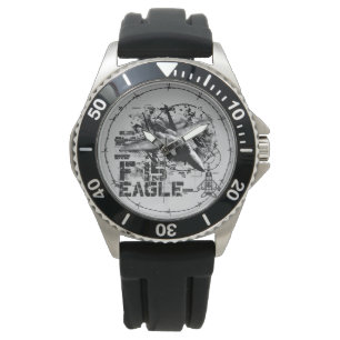 F-15 Eagle Krona Protector Black Rubber Armbandsur