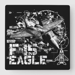 F-15 Eagle Square Wall Clock Fyrkantig Klocka