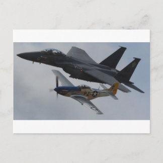 F-15 EGLE + P-51 MUSTANG-BILDNING VYKORT