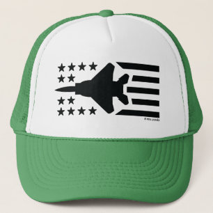 F-15 Fighter Jet Black Stars och stripes Keps