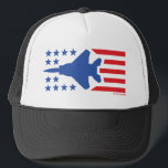 F-15 Fighter Jet Stars och stripes Rött vitt blått Keps<br><div class="desc">Visa upp din patriotism med den här broderade blå basket i marinen med en vit F-15 Eagle och F-15E Strejka Eagle-kombattant jet som flankerades av rött rand och blå stjärnor och inspirerades av flagga i Förenta staterna. Merica! Originaldesign © Sacko 2017 all höger reserverad.</div>