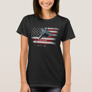 F 15 Flygplanspilot Eagle Jet Fighter Vintage Flag T Shirt