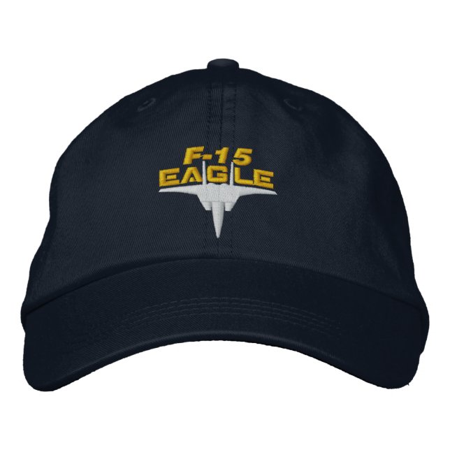 F-15 High Tech Eagle Golf Hat Broderad Keps (Framsida)