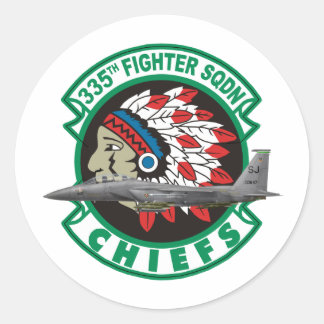 F-15 Strejka Eagles 335:e Fighter Squadron Runt Klistermärke