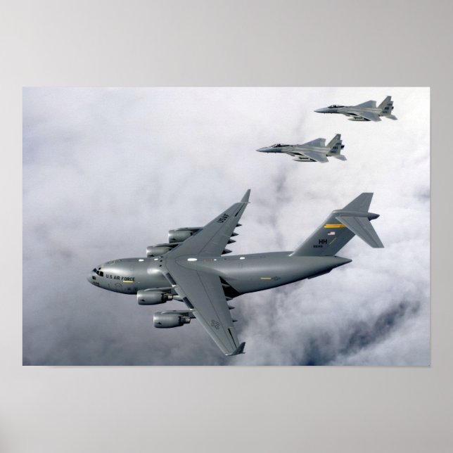 F-15B Eagles eskorterar den första Hawaii-baserade Poster (Framsidan)