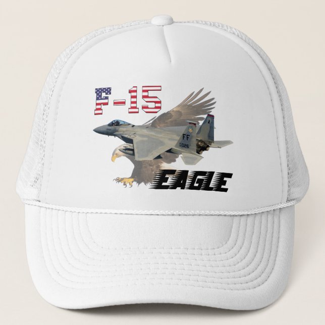F-15C Eagle USAF Background Bald Eagle Truckerkeps (Framsida)