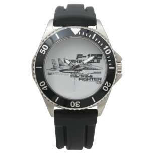 F-15E Strejka Eagle Krona Protector Black Rubber Armbandsur