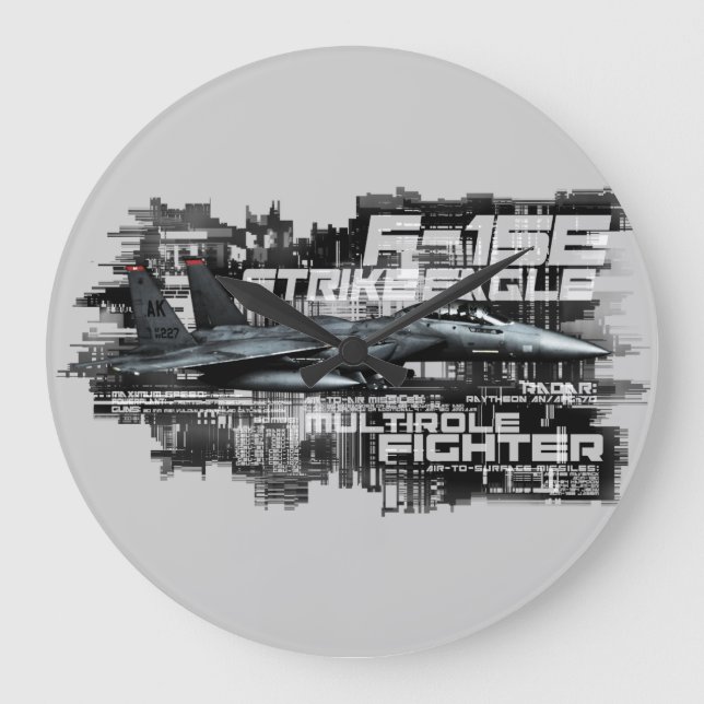 F-15E-Strejkans tjocka väggklocka (Framsida)