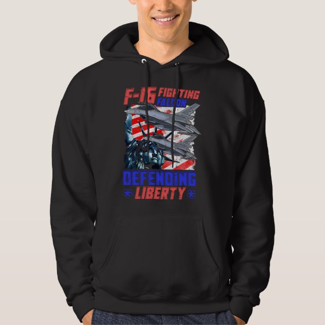 F 16 Airforce Jet Pilot Hoodie (Framsida)
