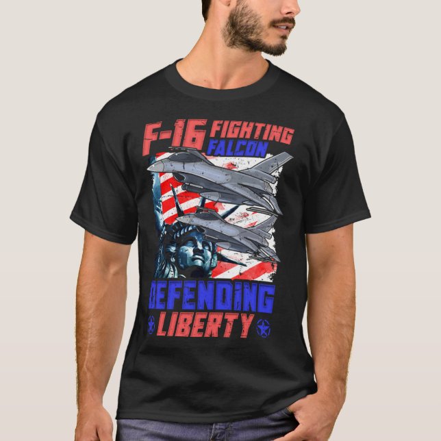 F 16 Airforce Jet Pilot T Shirt (Framsida)