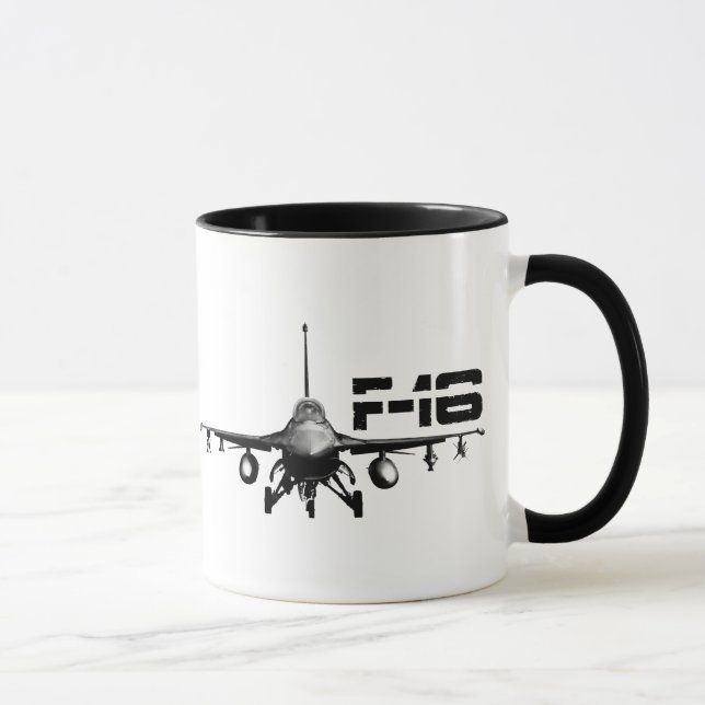 F-16 Bekämpning av Falcon 11 oz Ringer Mugg (Höger)