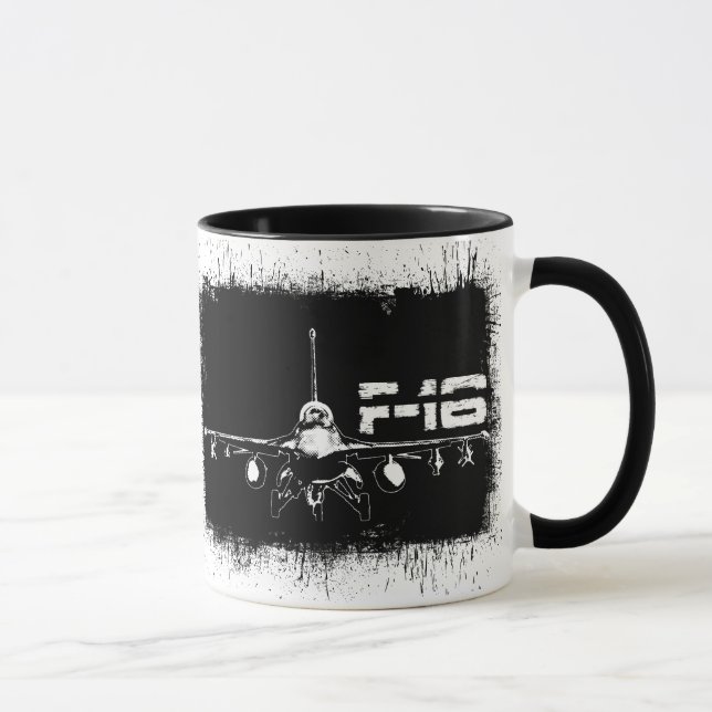 F-16 Bekämpning av Falcon 11 oz Ringer Mugg (Höger)