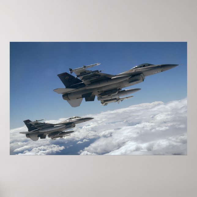 F-16 Bekämpning av Falcon Aircraft Poster (Framsidan)