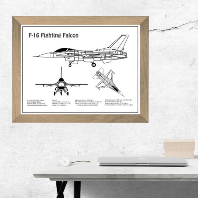 F-16 Bekämpning av Falcon - Flygplanets plan för b Poster (Skapare uppladdad)