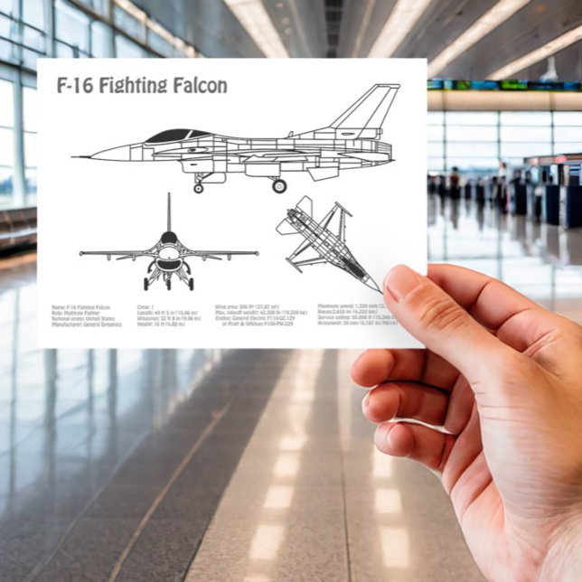 F-16 Bekämpning av Falcon - Flygplanets plan för b Vykort (Skapare uppladdad)