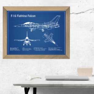 F-16 Bekämpning av Falcon - Flygplanets planer för Poster