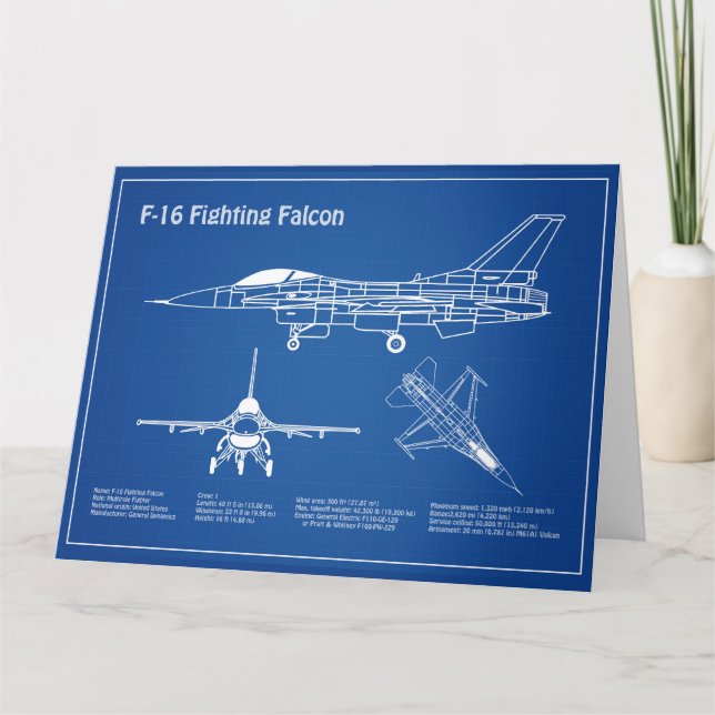F-16 Bekämpning av Falcon - Flygplanets planer för Tack Kort (Framsida)
