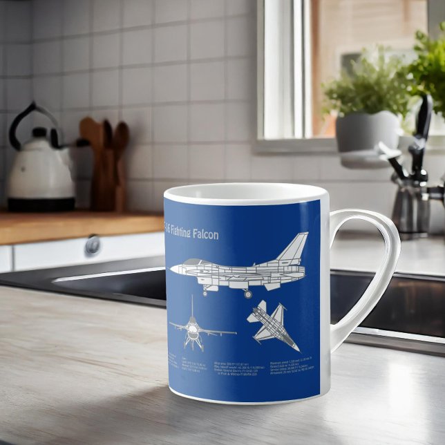 F-16 Bekämpning av Falcon - plan ABD för flygplans Kaffemugg (Skapare uppladdad)