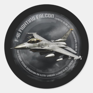 F-16 Bekämpning av Falcon Runt Klistermärke