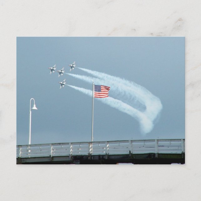 F-16 Bekämpning av Falcons American Flagga Postcar Vykort (Framsida)