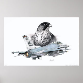 F-16 Falcon och Falcon Poster